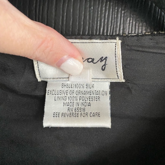 Vintage Stenay Womens Evening Jacket Sequin Top Black Blue Red 80s-Size S - Picture 4 of 6